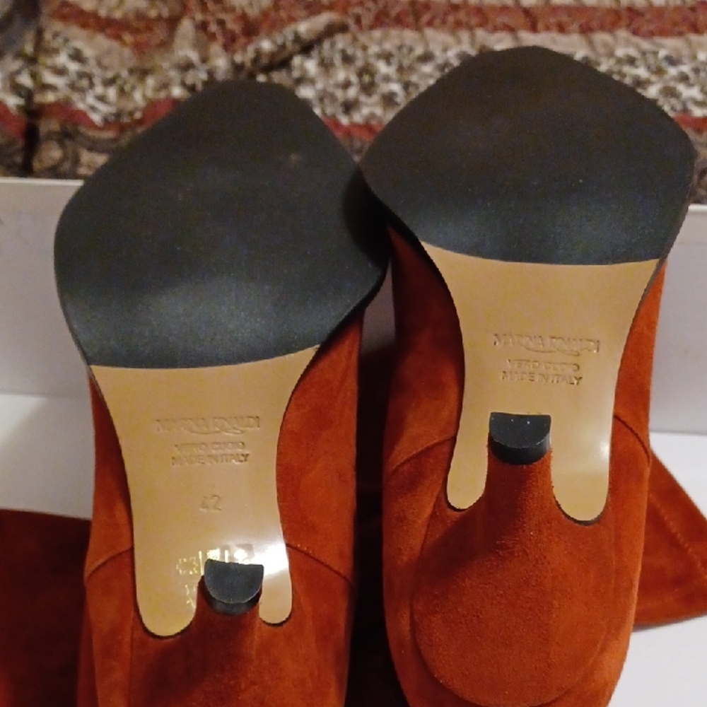 Marina Rinaldi Orange Suede Ankle Boots - Picture 13 of 15
